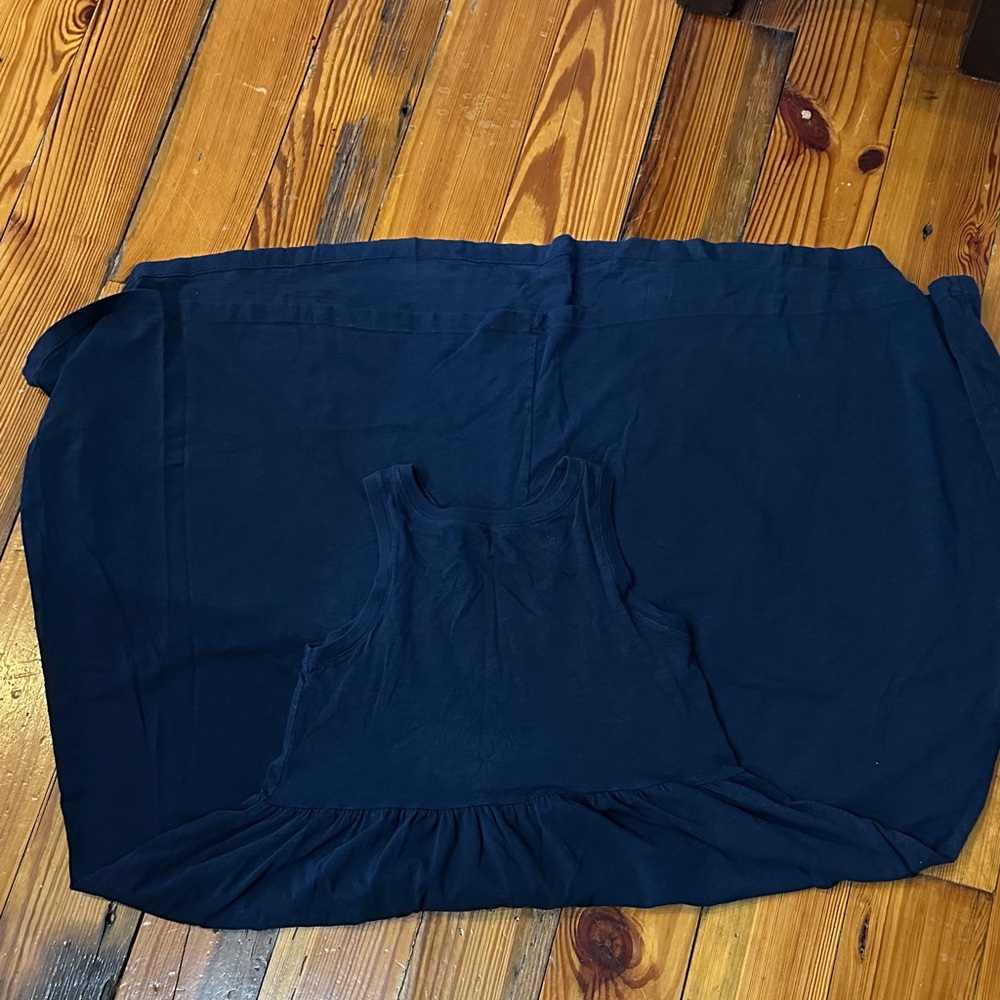 Perfectwhitetee Navy Blue Long Sleeveless Dress